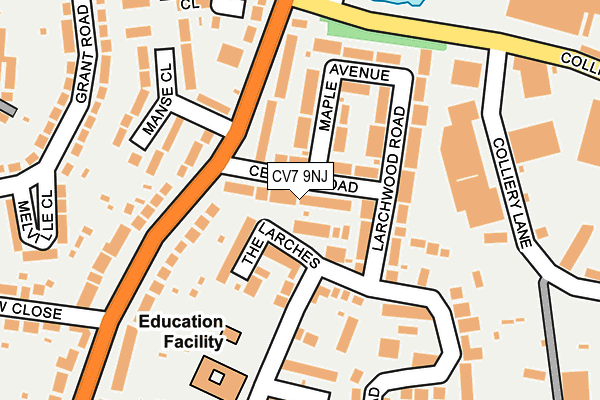 CV7 9NJ map - OS OpenMap – Local (Ordnance Survey)