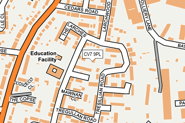 CV7 9PL map - OS OpenMap – Local (Ordnance Survey)