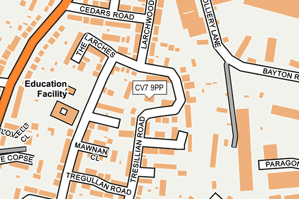 CV7 9PP map - OS OpenMap – Local (Ordnance Survey)