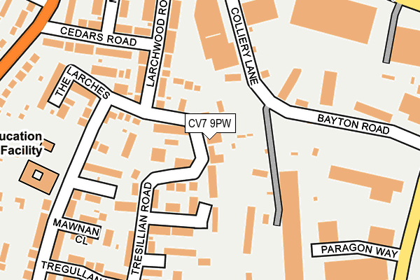 CV7 9PW map - OS OpenMap – Local (Ordnance Survey)