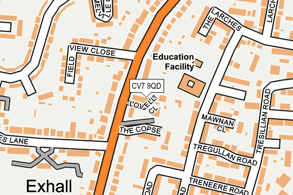 CV7 9QD map - OS OpenMap – Local (Ordnance Survey)