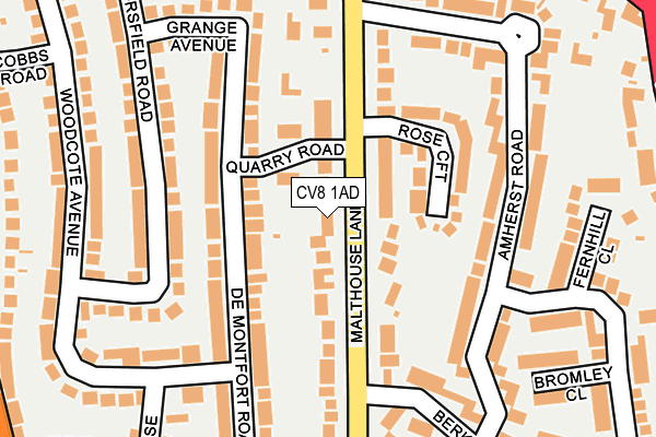 CV8 1AD map - OS OpenMap – Local (Ordnance Survey)