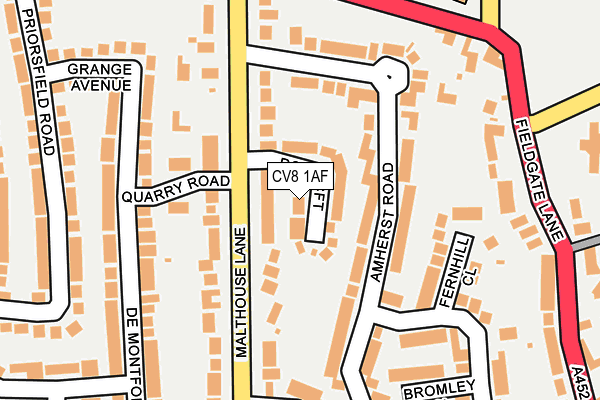 CV8 1AF map - OS OpenMap – Local (Ordnance Survey)