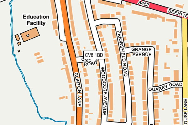 CV8 1BD map - OS OpenMap – Local (Ordnance Survey)