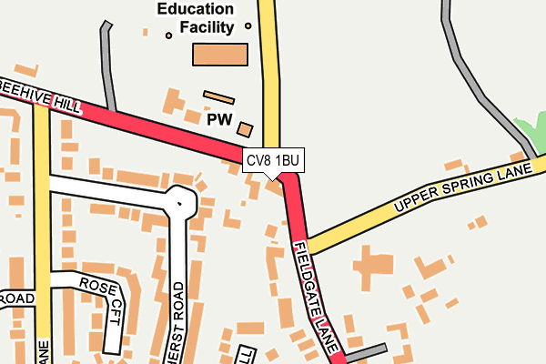 CV8 1BU map - OS OpenMap – Local (Ordnance Survey)