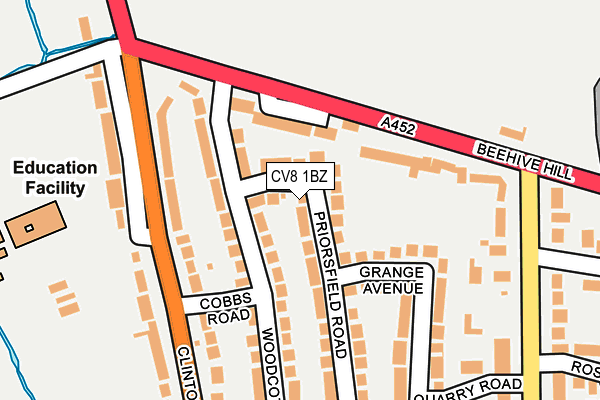 CV8 1BZ map - OS OpenMap – Local (Ordnance Survey)