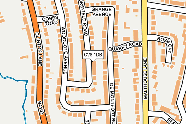 CV8 1DB map - OS OpenMap – Local (Ordnance Survey)