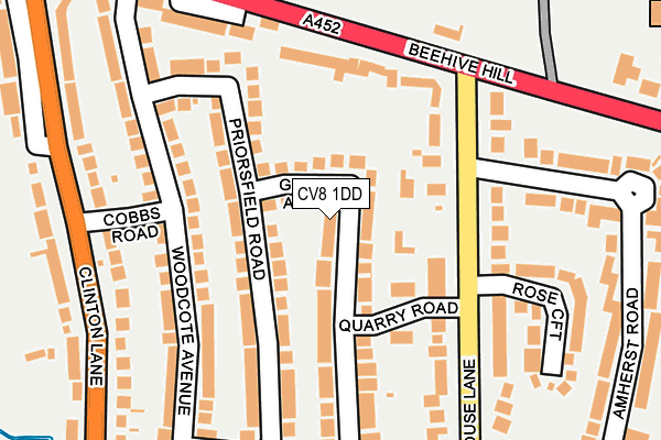 CV8 1DD map - OS OpenMap – Local (Ordnance Survey)
