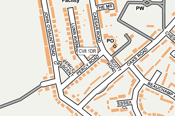 CV8 1DR map - OS OpenMap – Local (Ordnance Survey)