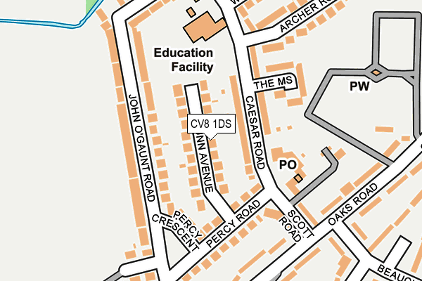 CV8 1DS map - OS OpenMap – Local (Ordnance Survey)