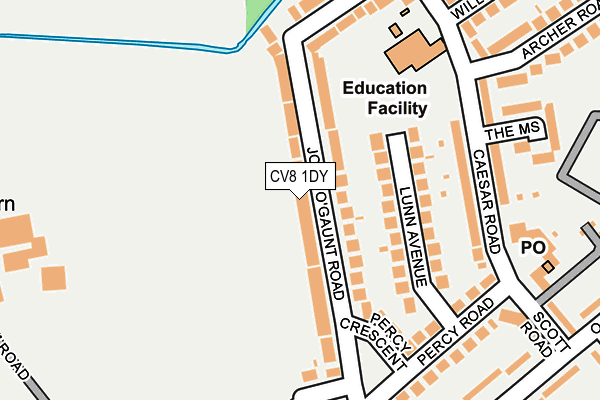 CV8 1DY map - OS OpenMap – Local (Ordnance Survey)