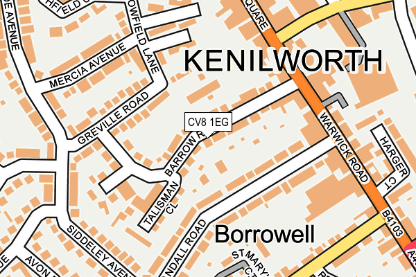 CV8 1EG map - OS OpenMap – Local (Ordnance Survey)