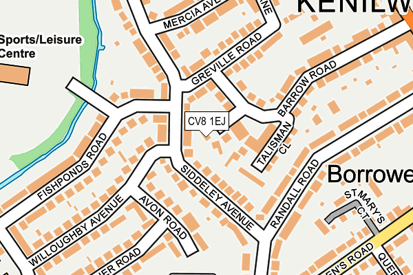 CV8 1EJ map - OS OpenMap – Local (Ordnance Survey)
