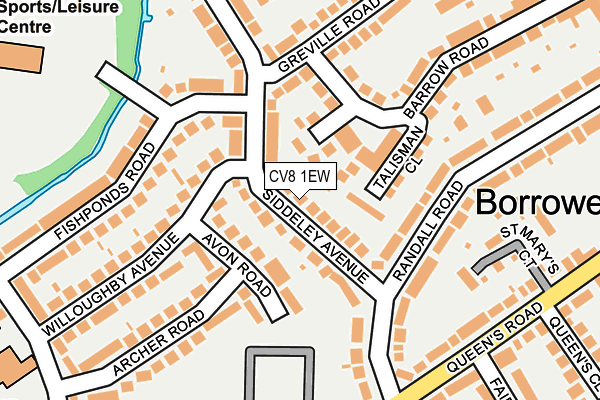 CV8 1EW map - OS OpenMap – Local (Ordnance Survey)