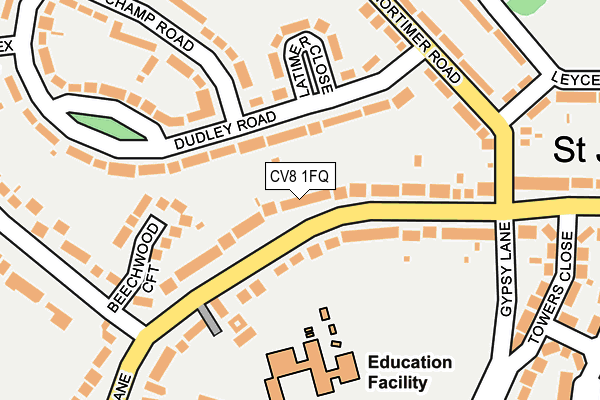 CV8 1FQ map - OS OpenMap – Local (Ordnance Survey)