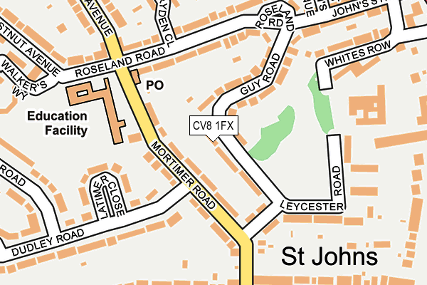 CV8 1FX map - OS OpenMap – Local (Ordnance Survey)