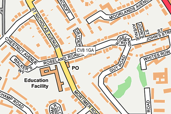 CV8 1GA map - OS OpenMap – Local (Ordnance Survey)