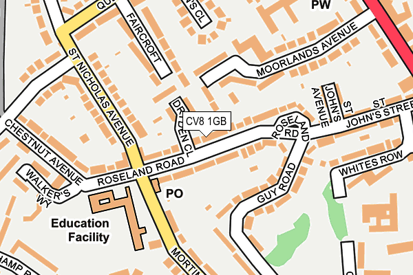 CV8 1GB map - OS OpenMap – Local (Ordnance Survey)