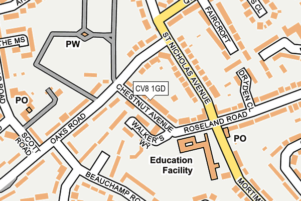 CV8 1GD map - OS OpenMap – Local (Ordnance Survey)