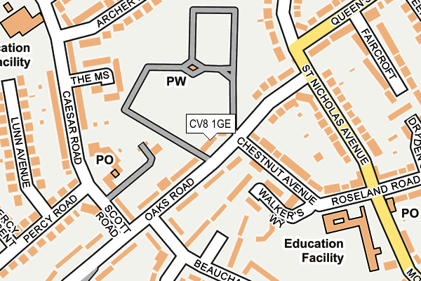 CV8 1GE map - OS OpenMap – Local (Ordnance Survey)