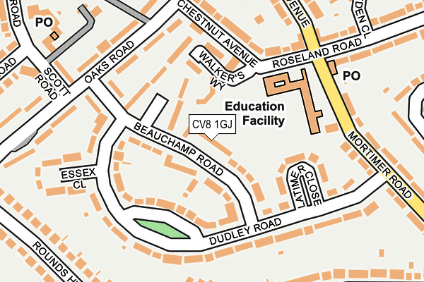 CV8 1GJ map - OS OpenMap – Local (Ordnance Survey)