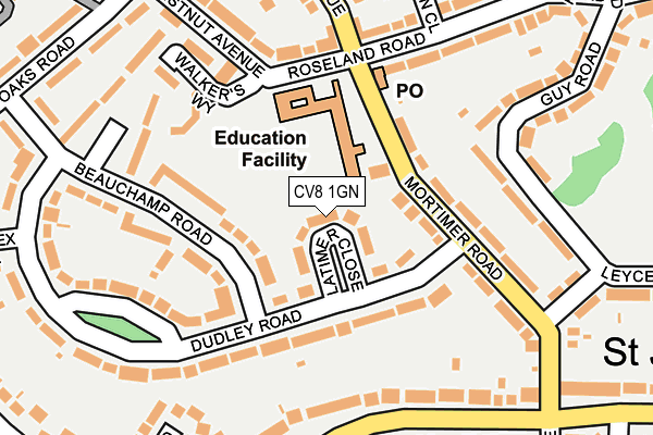 CV8 1GN map - OS OpenMap – Local (Ordnance Survey)
