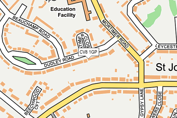 CV8 1GP map - OS OpenMap – Local (Ordnance Survey)