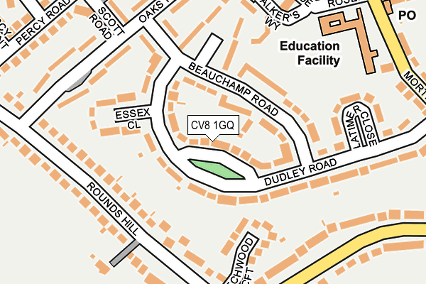 CV8 1GQ map - OS OpenMap – Local (Ordnance Survey)