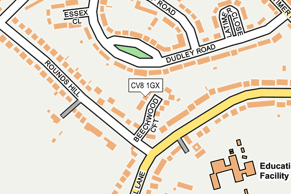 CV8 1GX map - OS OpenMap – Local (Ordnance Survey)