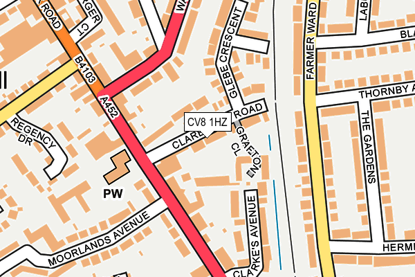 CV8 1HZ map - OS OpenMap – Local (Ordnance Survey)