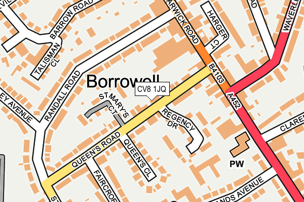 CV8 1JQ map - OS OpenMap – Local (Ordnance Survey)