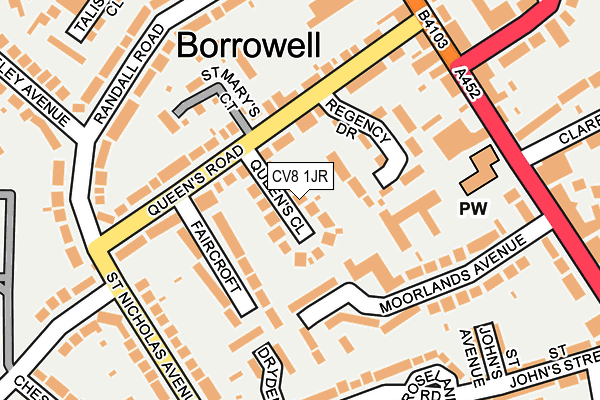 CV8 1JR map - OS OpenMap – Local (Ordnance Survey)