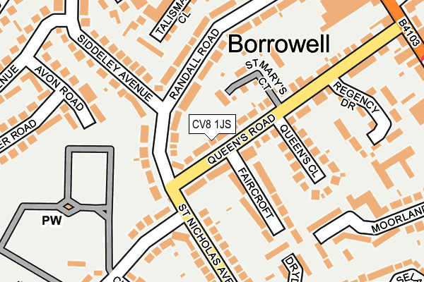 CV8 1JS map - OS OpenMap – Local (Ordnance Survey)