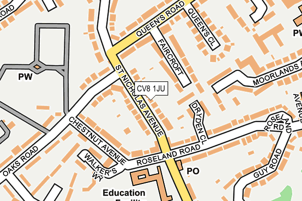 CV8 1JU map - OS OpenMap – Local (Ordnance Survey)