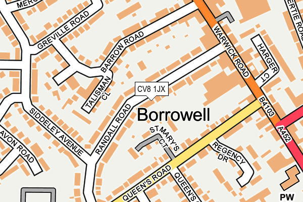 CV8 1JX map - OS OpenMap – Local (Ordnance Survey)