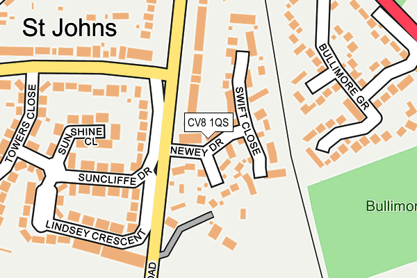 CV8 1QS map - OS OpenMap – Local (Ordnance Survey)