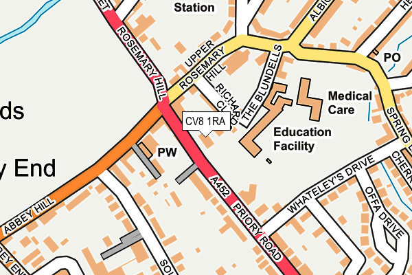 CV8 1RA map - OS OpenMap – Local (Ordnance Survey)