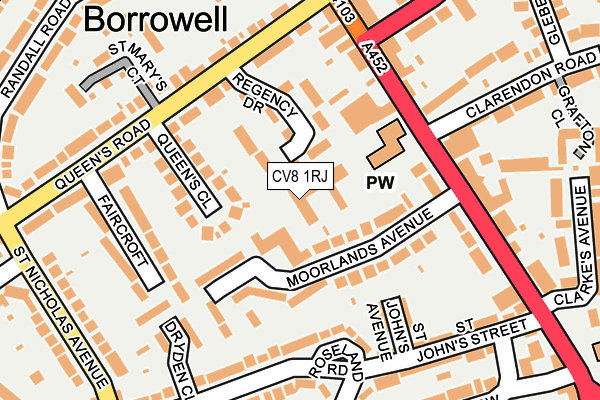 CV8 1RJ map - OS OpenMap – Local (Ordnance Survey)