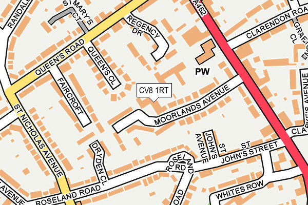 CV8 1RT map - OS OpenMap – Local (Ordnance Survey)