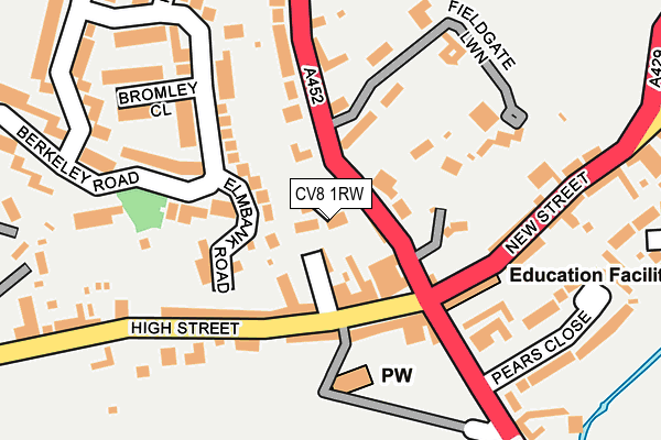 CV8 1RW map - OS OpenMap – Local (Ordnance Survey)