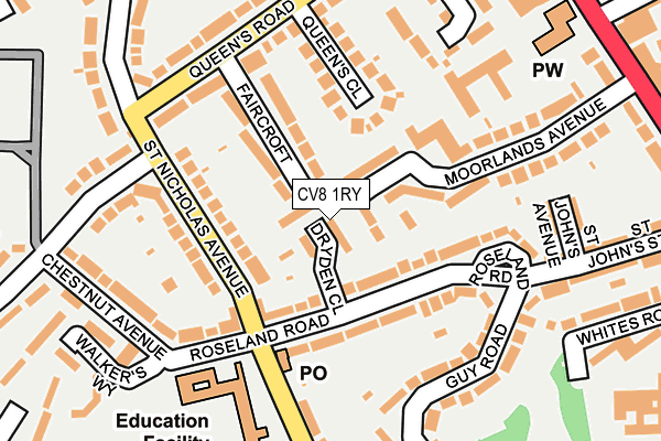 CV8 1RY map - OS OpenMap – Local (Ordnance Survey)