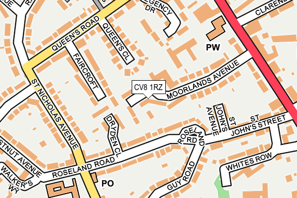 CV8 1RZ map - OS OpenMap – Local (Ordnance Survey)