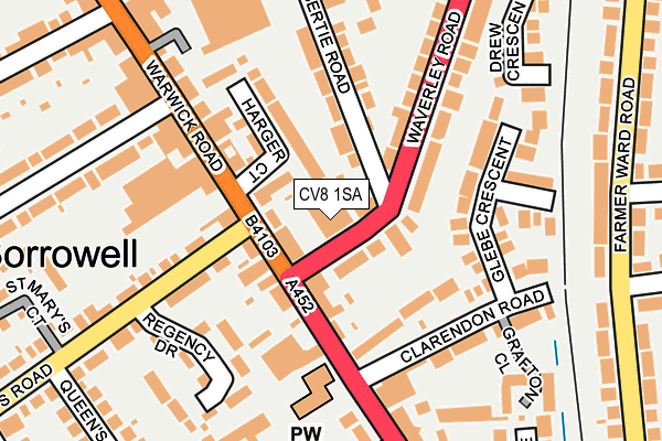 CV8 1SA map - OS OpenMap – Local (Ordnance Survey)