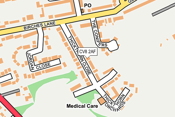 CV8 2AF map - OS OpenMap – Local (Ordnance Survey)