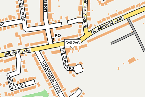 CV8 2AG map - OS OpenMap – Local (Ordnance Survey)