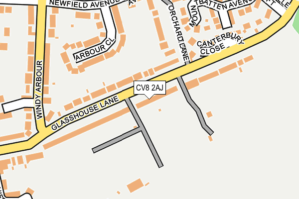 CV8 2AJ map - OS OpenMap – Local (Ordnance Survey)