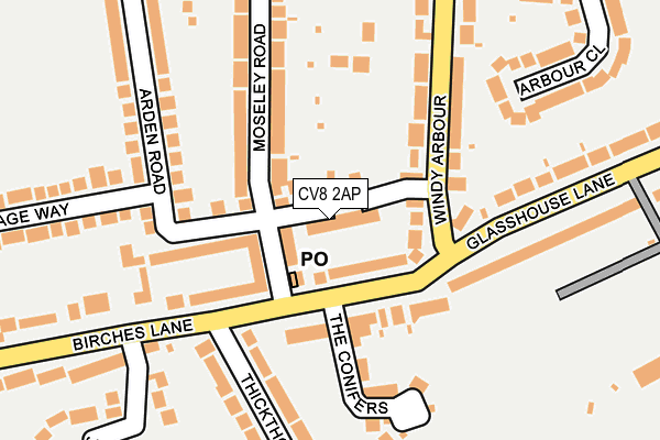CV8 2AP map - OS OpenMap – Local (Ordnance Survey)