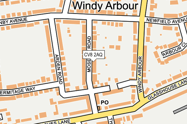 CV8 2AQ map - OS OpenMap – Local (Ordnance Survey)