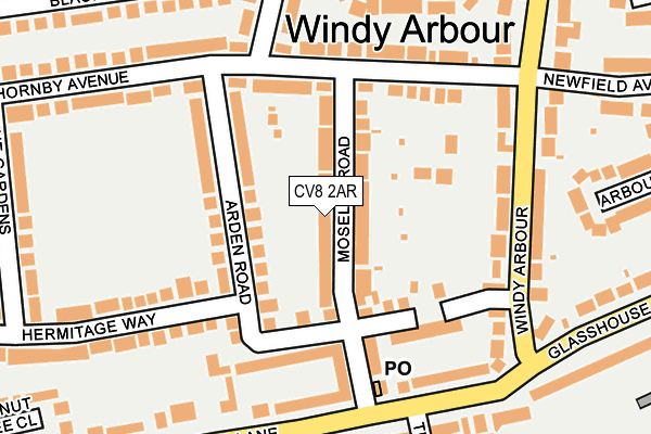 CV8 2AR map - OS OpenMap – Local (Ordnance Survey)