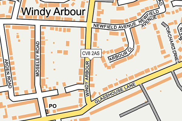 CV8 2AS map - OS OpenMap – Local (Ordnance Survey)